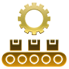 Icon depicting graphics and fabrication steps for exhibition stands in Dubai