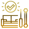 Icon illustrating the installation and dismantling process for exhibition stands in Dubai