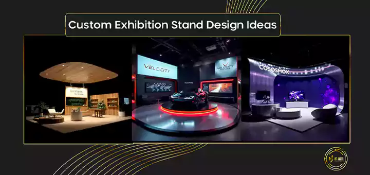 Professional team creating custom exhibition stand designs for high-profile events in Dubai.