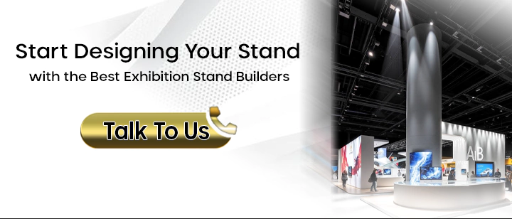 Professional team creating custom exhibition stand designs for high-profile events in Dubai.
