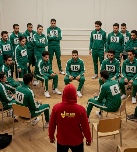 Squad Game team-building activity in Dubai featuring employees participating in a themed challenge, fostering teamwork, strategy, and decision-making skills