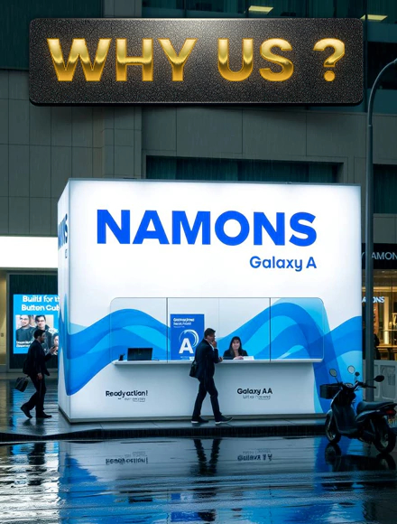 Sleek event kiosk featuring beauty products and 'CHANTEE' branding, illustrating premium brand activations by MRM Events.