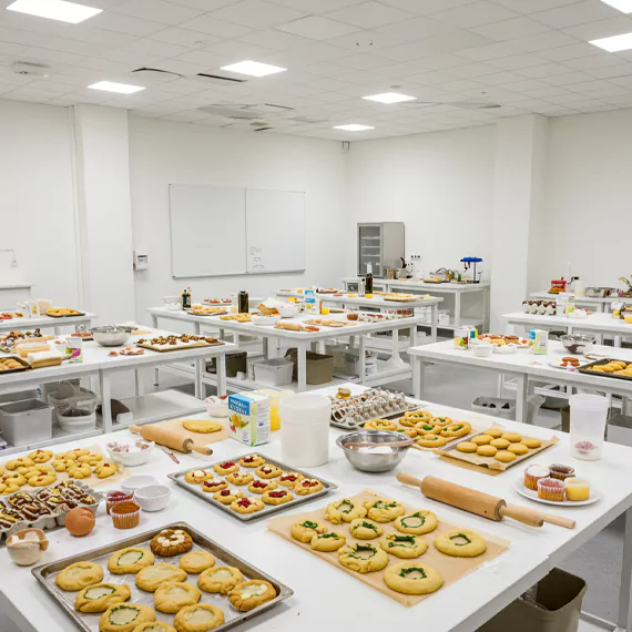 Art workshop participants crocheting with colorful yarn and needles at a creative craft session hosted by MRM Events.