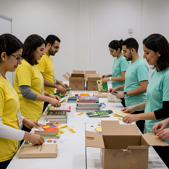 CSR team-building session in a modern meeting room where a presenter engages attendees in corporate social responsibility discussions organised by MRM Events.