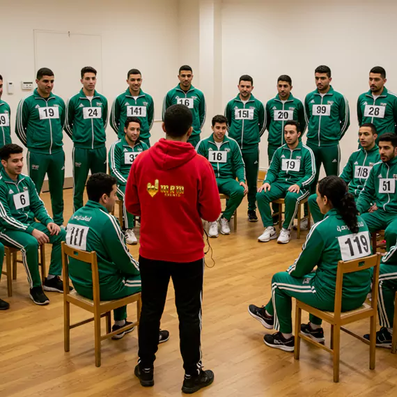 Indoor team-building event in the UAE filled with collaborative challenges and games orchestrated by MRM Events.