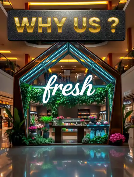 Why Us? charcuterie spread with meats, cheeses, grapes and tropical flowers at an MRM Events corporate catering display in Dubai.