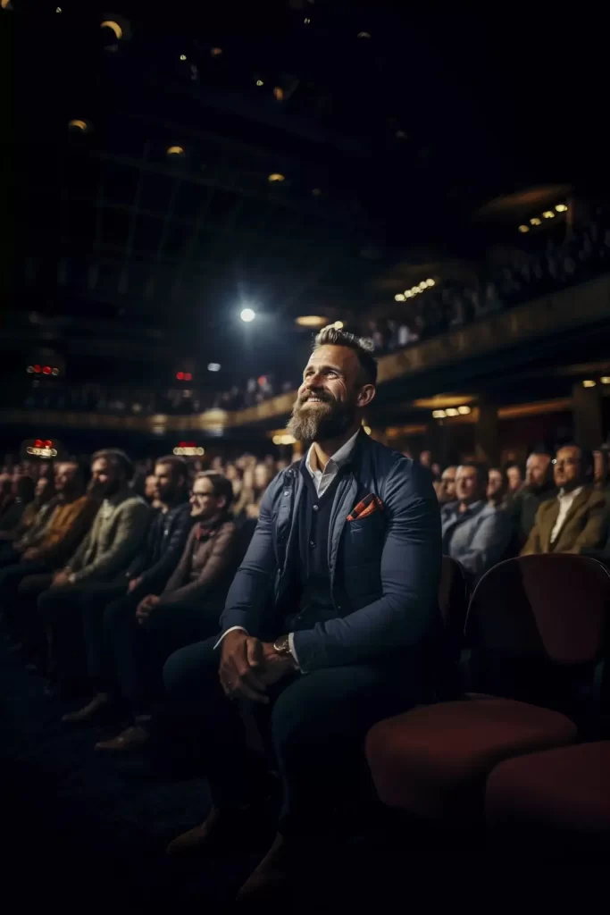 Businessman in audience at a high-profile event in Dubai hosted by MRM Events.