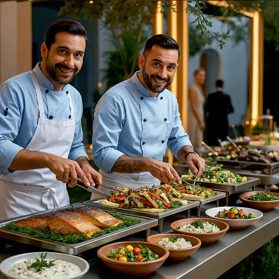 Our live station catering services deliver a unique blend of flavors and engagement.