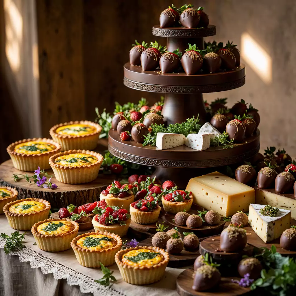 Elegant dessert table with a variety of treats for all age groups.