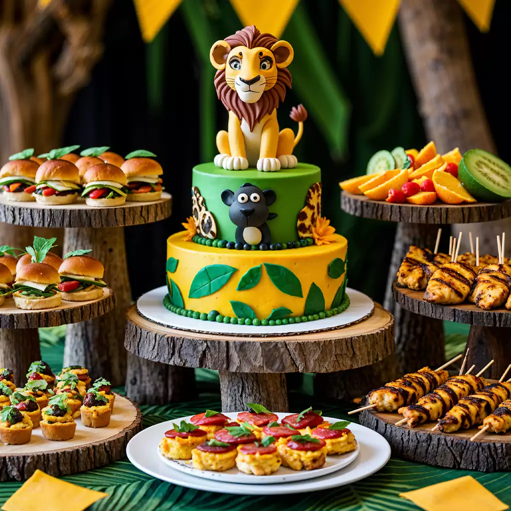 Macarons arranged in themed displays for a sophisticated birthday touch.