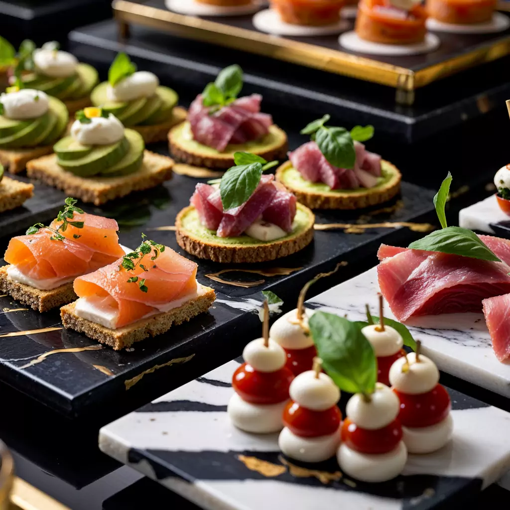 Fresh fruit skewers with a drizzle of dark chocolate for dessert options.