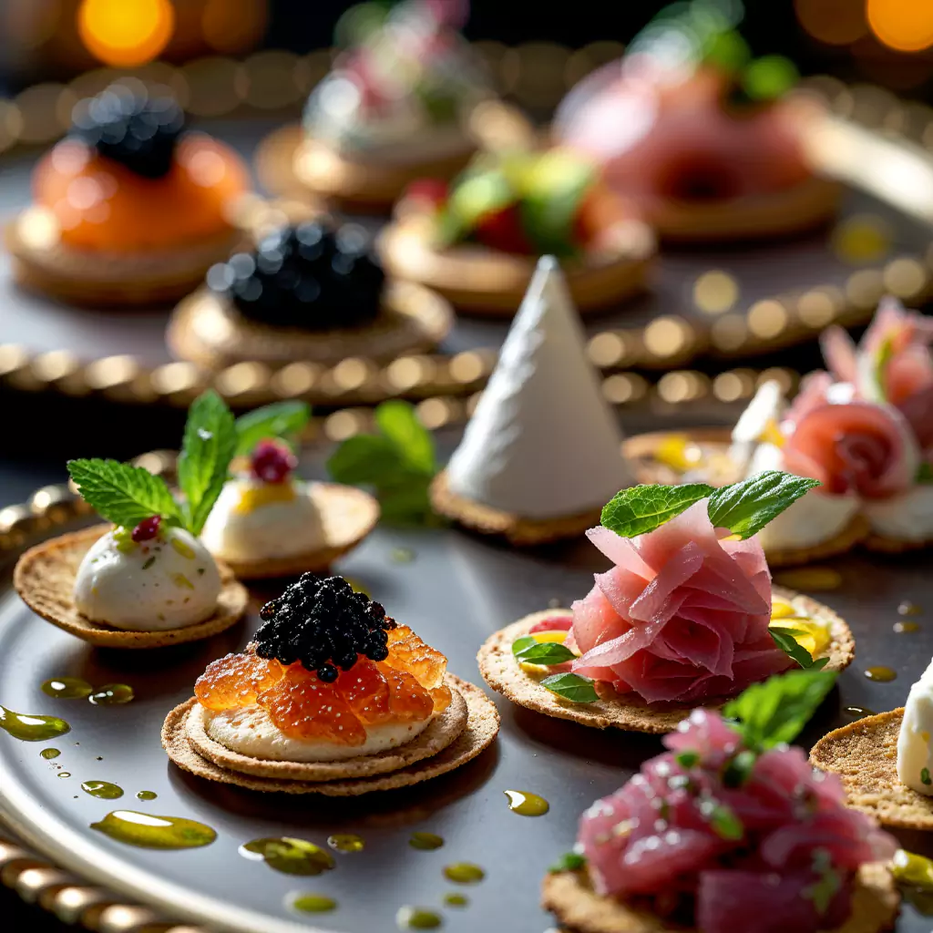 Elegant seafood ceviche served in mini glass cups for a refreshing bite.