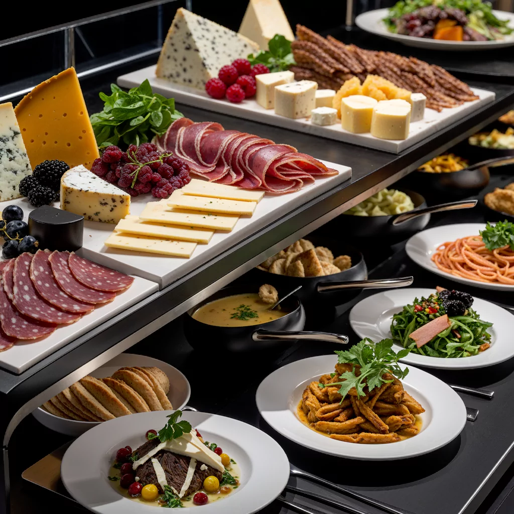 Healthy staff meal boxes arranged for daily corporate catering service.