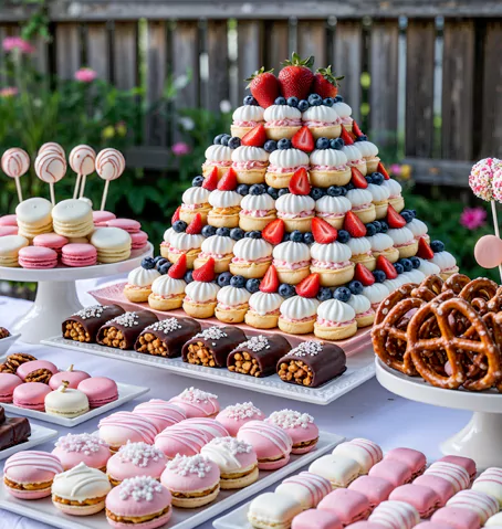 Themed cupcakes, cookies, and candy jars adding sweetness to kids' celebrations.