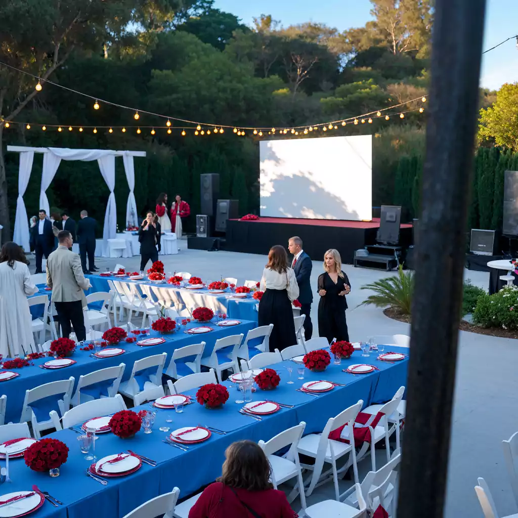 "Stunning gala dinner venue design by MRM Events, known for delivering luxury private events in Dubai."