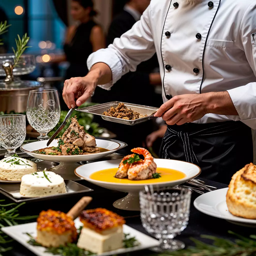 Live BBQ station delivering smoky flavors and fresh ingredients.