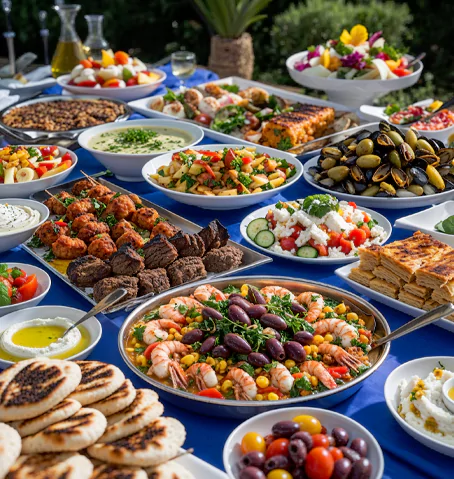 Fresh Mediterranean dishes crafted for staff catering services in for staff in Dubai.