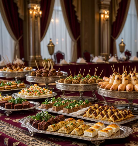 Traditional Middle Eastern dishes crafted with aromatic spices and served at exclusive events.