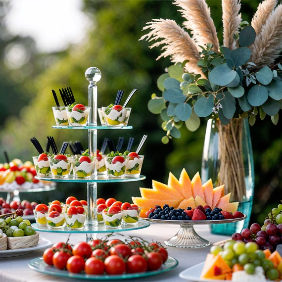 Team of professional chefs preparing wedding meals