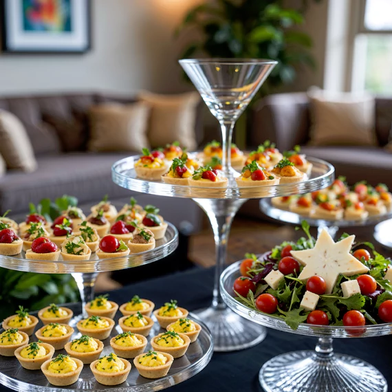 Catering staff arranging wedding dining table settings